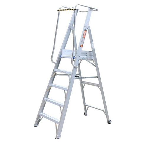 Aluminum Platform Ladder With 2 Wheels