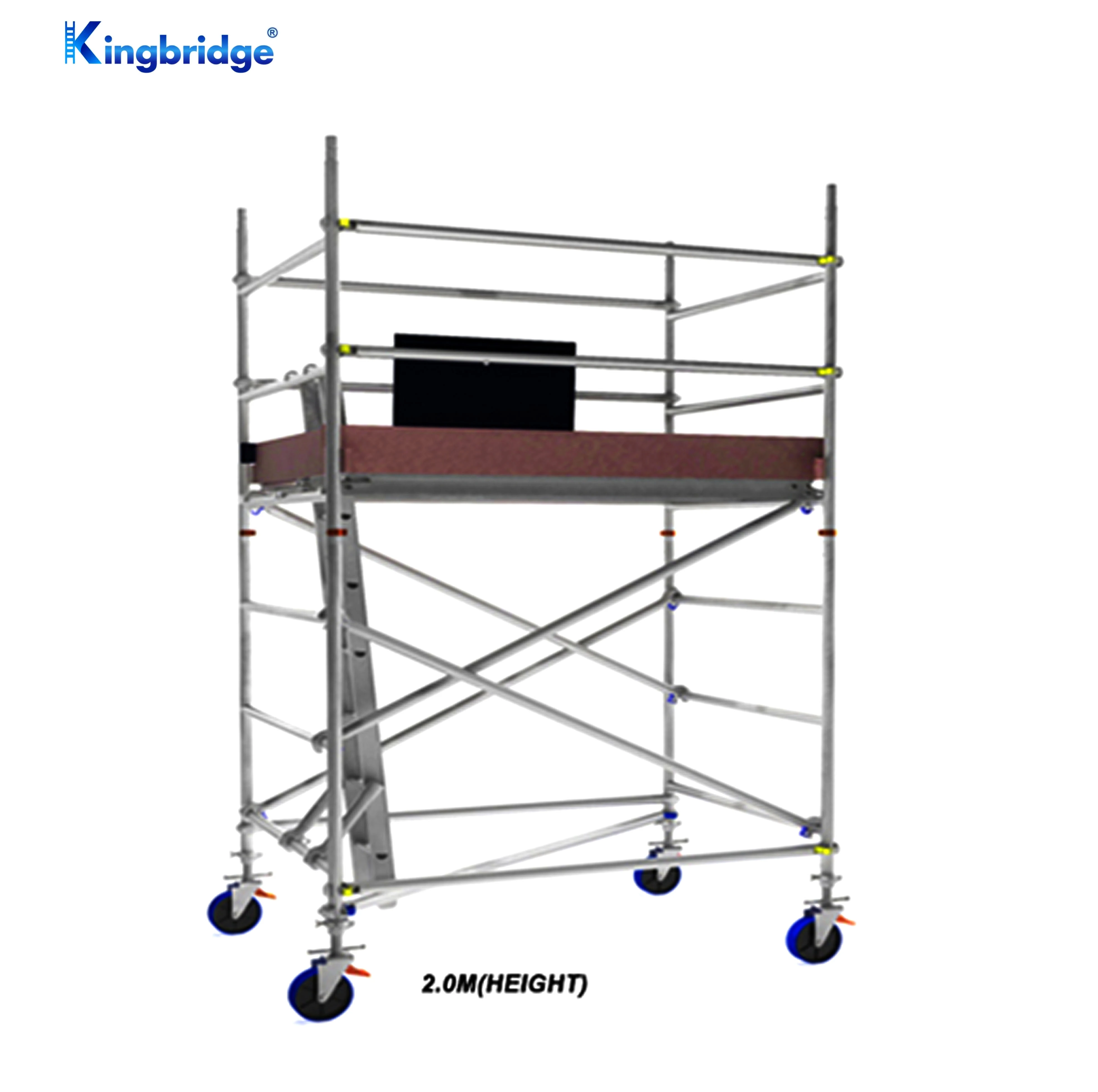 2.0m Double Width Aluminum Scaffold Clip in Ladder