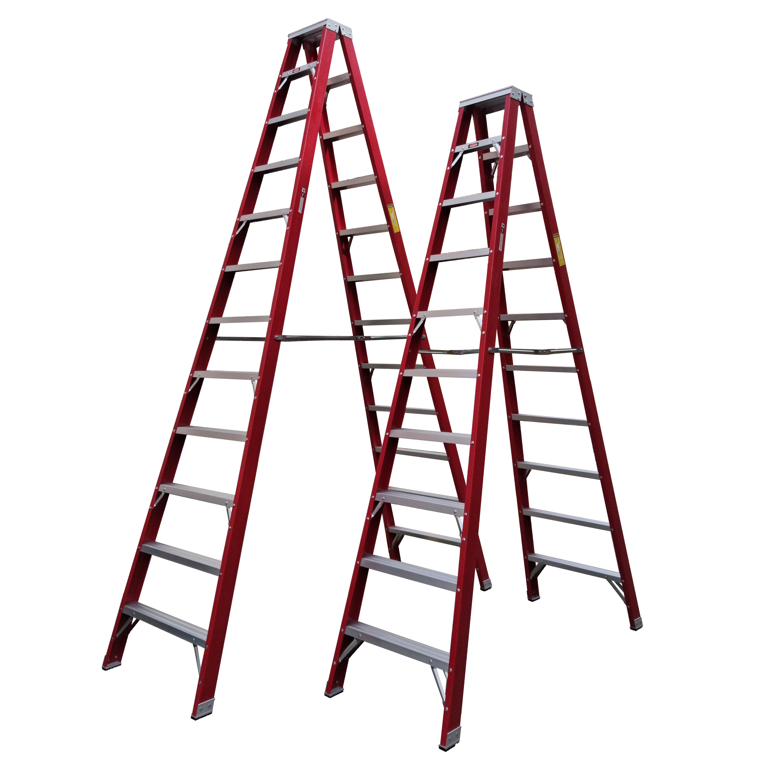 Fiberglass Double Size A Type Ladder (10 steps and 12 steps)