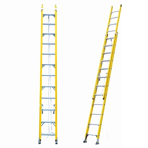 Fiberglass Extension Ladder In Yellow Color