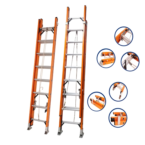 Fiberglass Extension Ladder In Orange Color