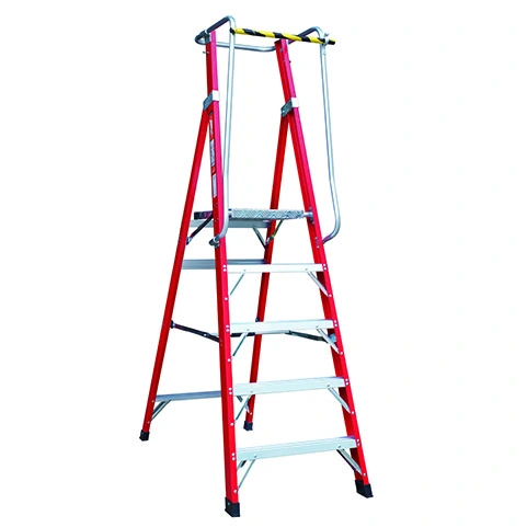 Fiberglass platform ladder with Checkered Platform -(KBG-140E) 