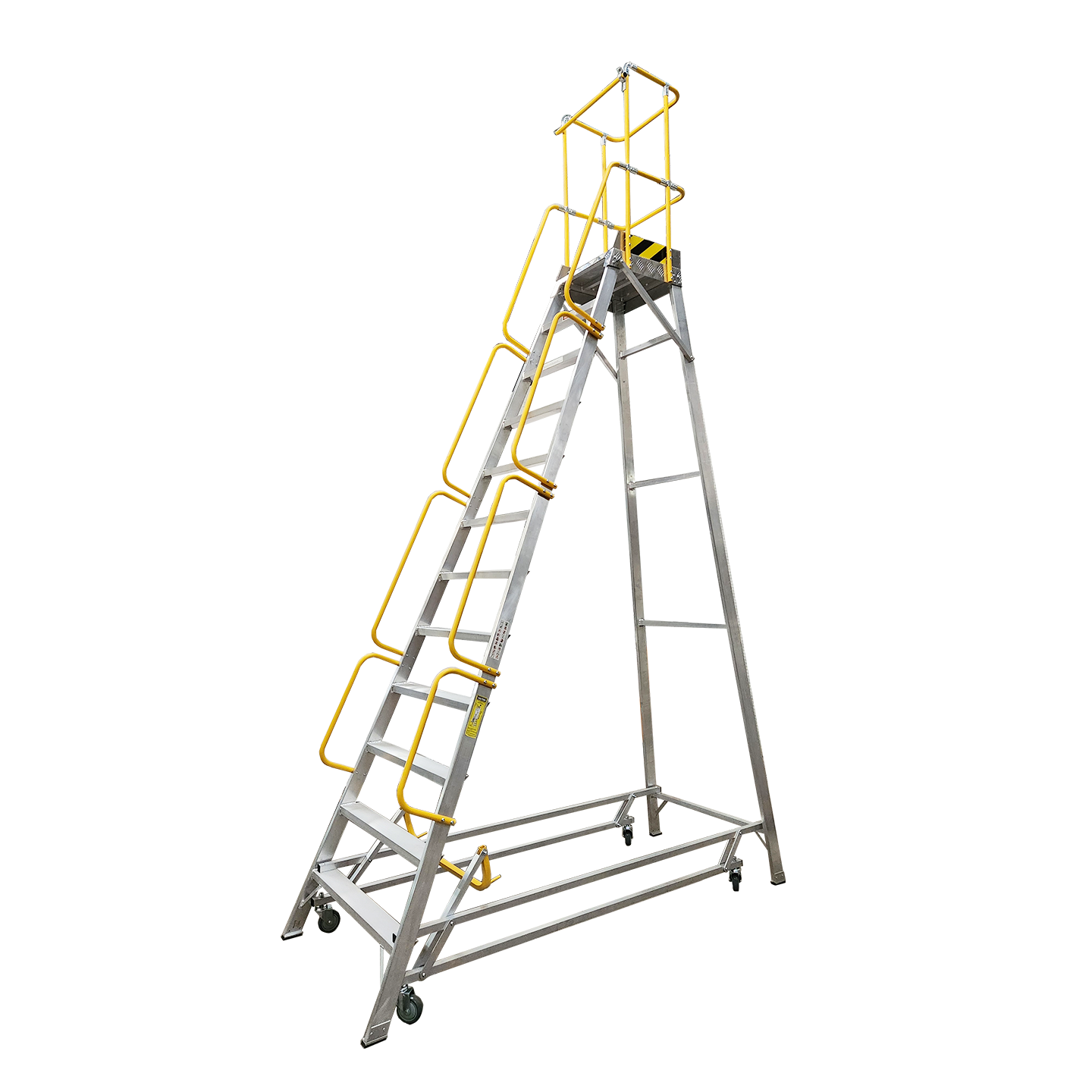 Aluminum mobile warehouse ladder