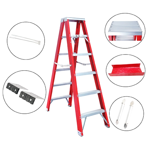 Double Riveting Fiberglass A Type Double Side Ladder Profiles And Parts