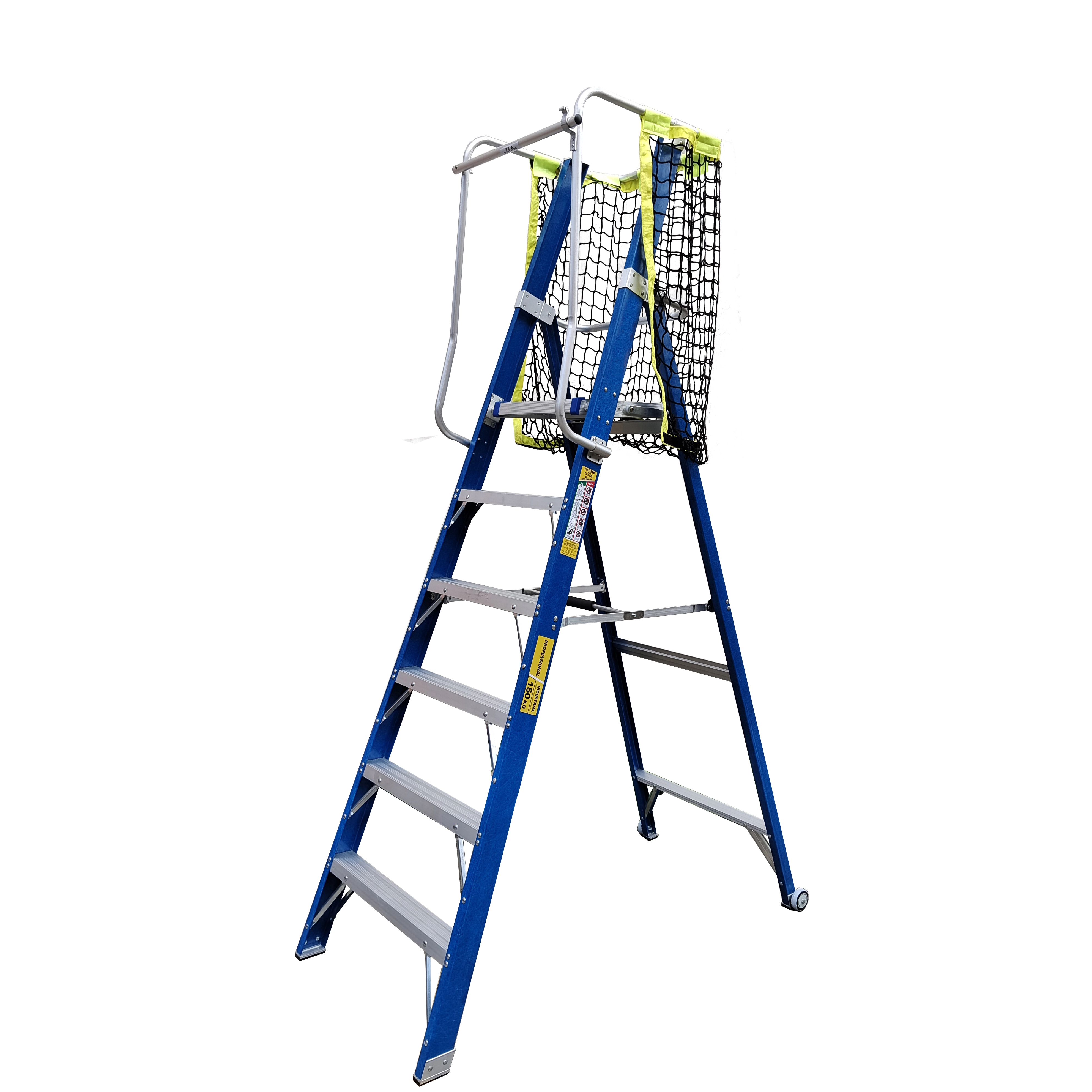 Fiberglass Platform Ladder With Handrail